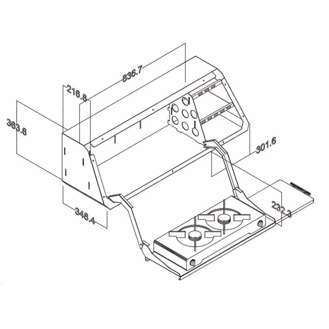 Canopy Kitchen Storage Unit - Suits Tub Canopy - Suspension 4x4